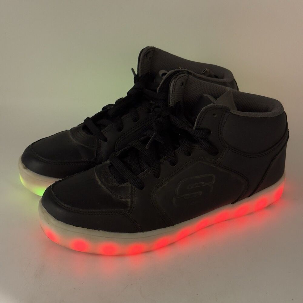 Energy Lights By Sketchers Sneakers Men’s 7 Black Lace Up Mid Top Shoes Women 9